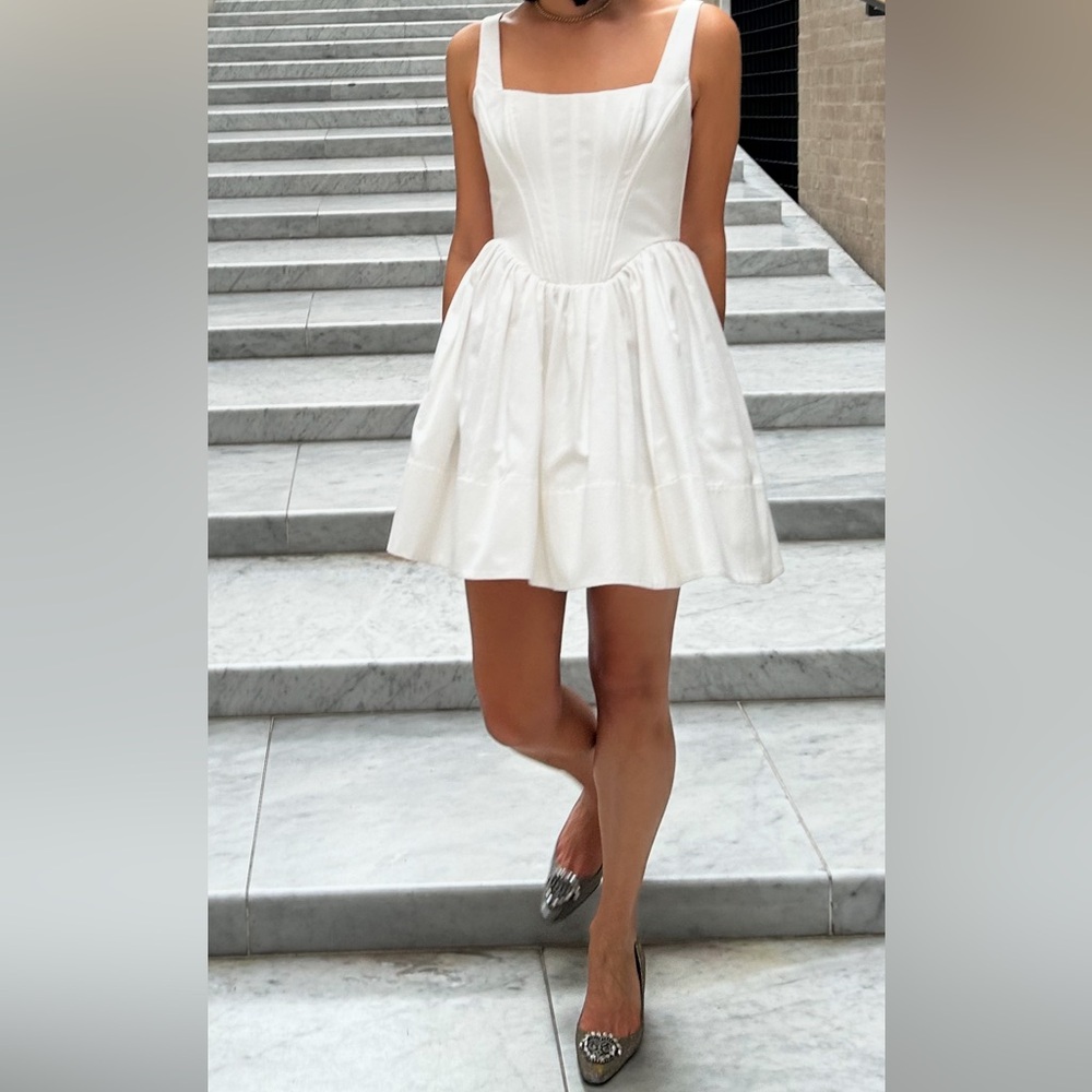 Staud White Landscape Mini Dress sz 4